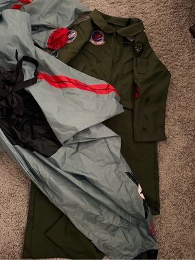 Top gun jump suit with blow up fighter jet